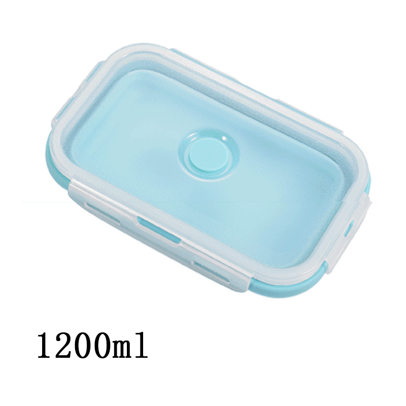 Silicone Collapsible Microwave Bento Lunch Box Portable Healthy Material Lunch Box Food Storage Container Foodbox 1Pc/3Pc: G224622A