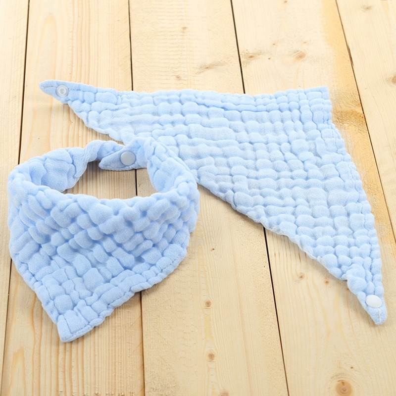 Bebé Simple pura y suave de mezcla de algodón de gasa babero provecho paños Saliva toalla alimentación pañuelo triangular Neonatal toallas