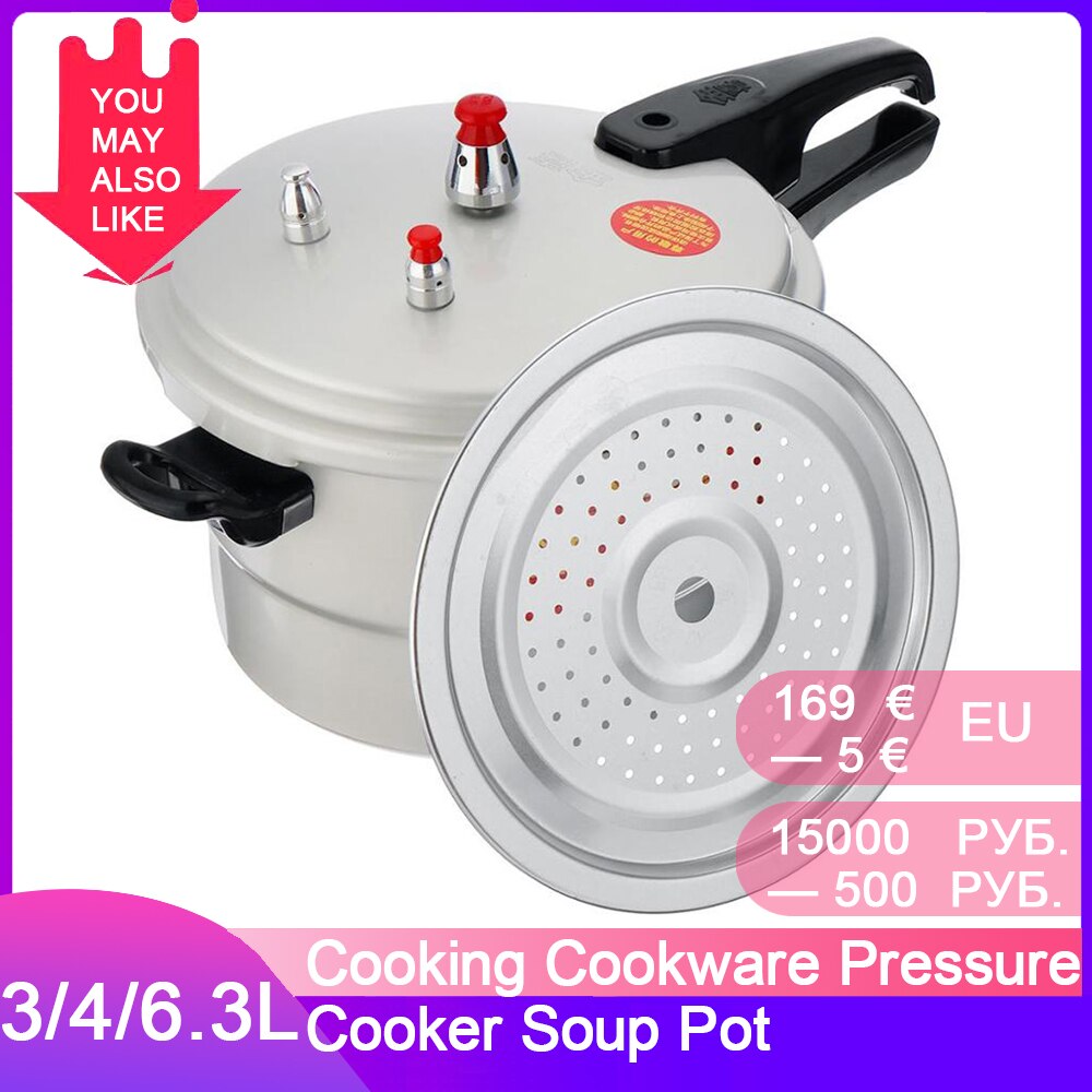 3/4/6.3L Pressure Cooker Sets Double Bottom Household Kitchen Pressure Cooker Beans Meats Vegetables Soups Cooking Tools