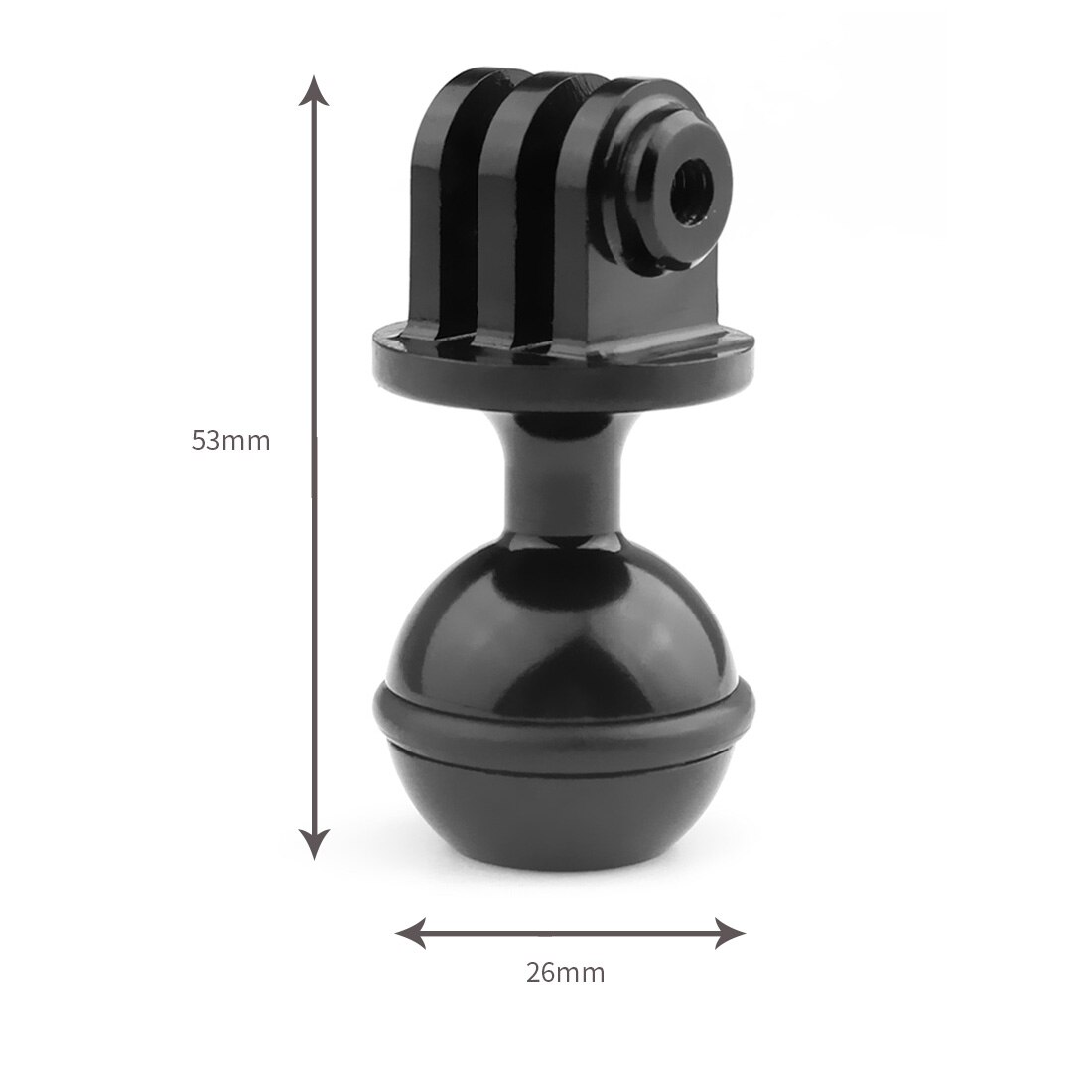 BGNing Ball Head Clip Arm Underwater Camera Light Diving Joint Ball Head Butterfly Clip Adapter Mount for Gopro for DJI Action 2: Metal Type B Black