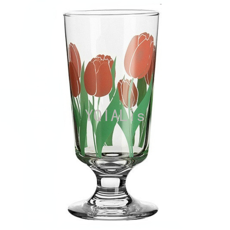 4 stiler japansk koreansk stil hvit blomst tulipan vinglass rød blomst gylden munn whisky dessert kopp ins drikkesett