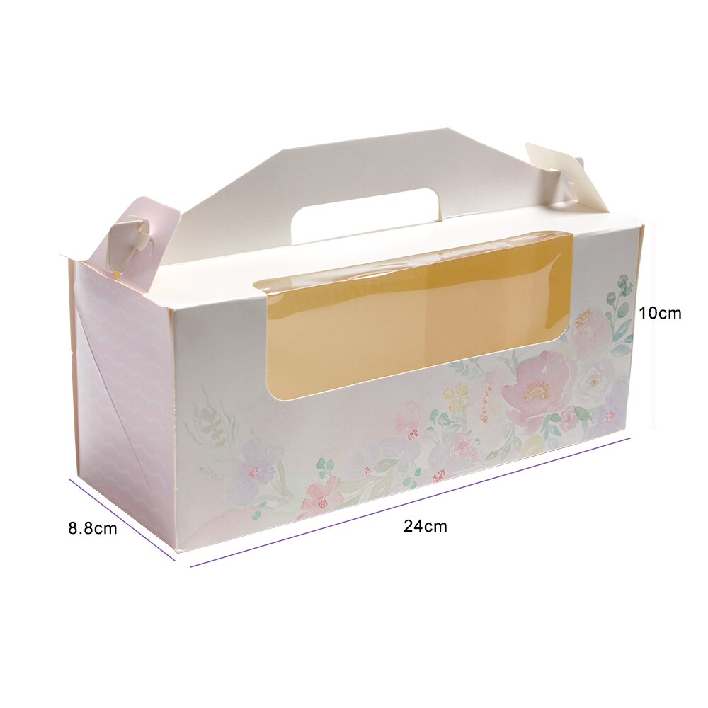 Cake Roll Gebak Box Container Draagbare Handgemaakte Muffin Cake Zichtbaar Verpakking Dozen Met Bodem Bakken Levering Party Favor