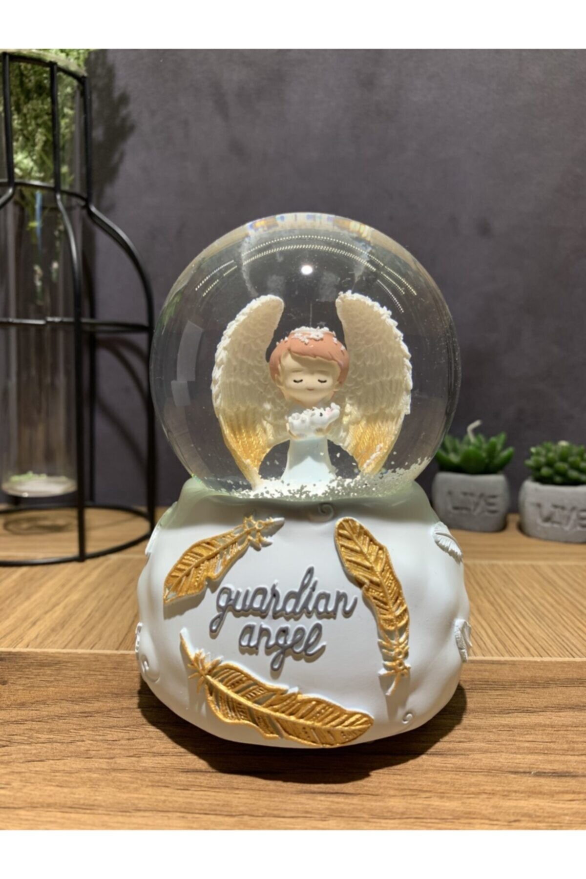 Guardian Angel Light Musical Snow Globe Snow Globe Crystal Balls Magnetic Globes Home Office Decoration