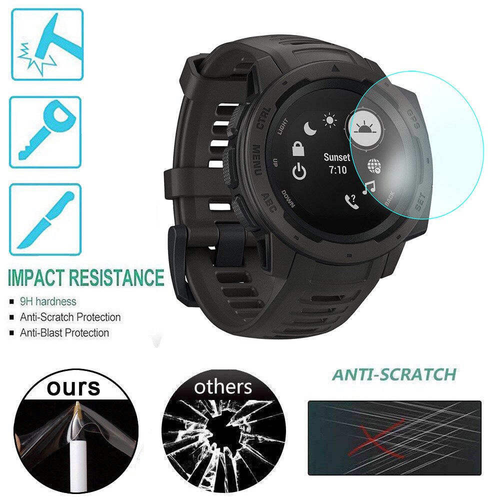 2 Stuks Ultra Clear Explosieveilige Tpu Film Screen Protector Voor Garmin Instinct Horloge Screen Protector Accesorios