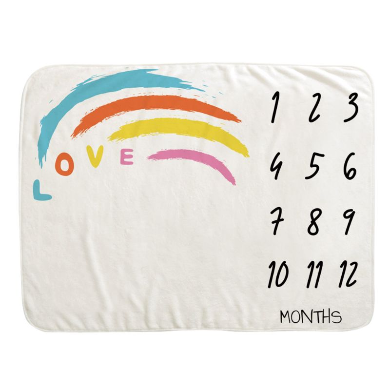 Baby Month Record Growth Milestone Blanket Photo Photography Props Rainbow Cloth Baby Photography Blanket
