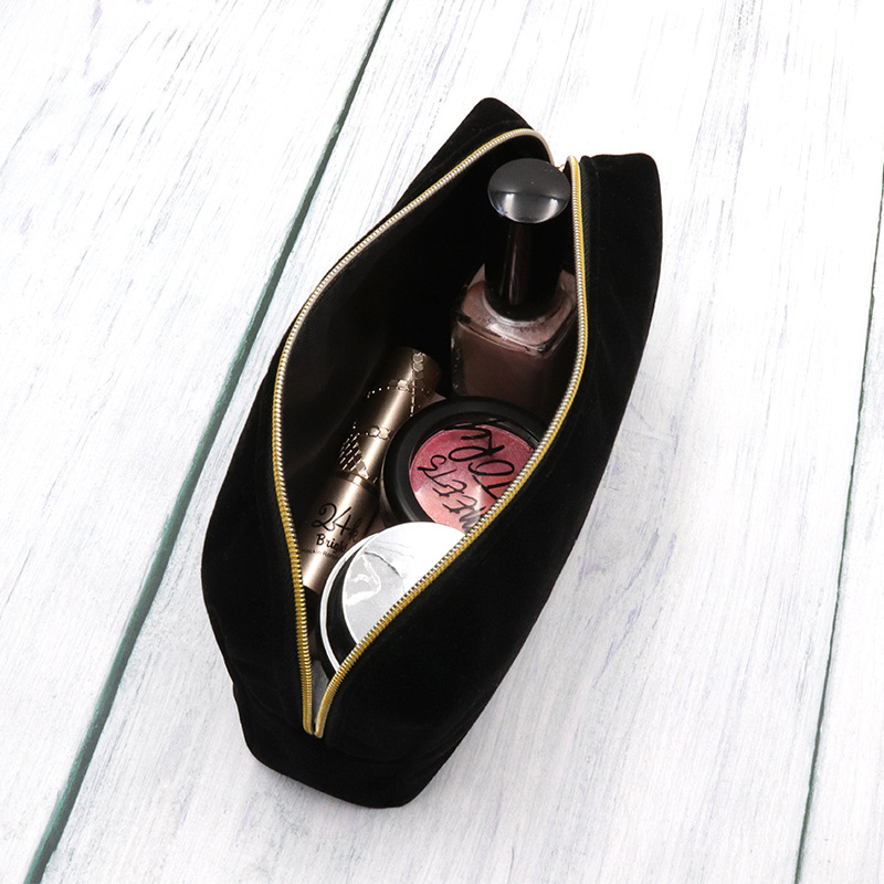 Vrouwen Rits Fluwelen Make-up Tas Reizen Grote Cosmetische Tas voor Make-up Effen Kleur Vrouwelijke Make-up Pouch Benodigdheden Opbergtas