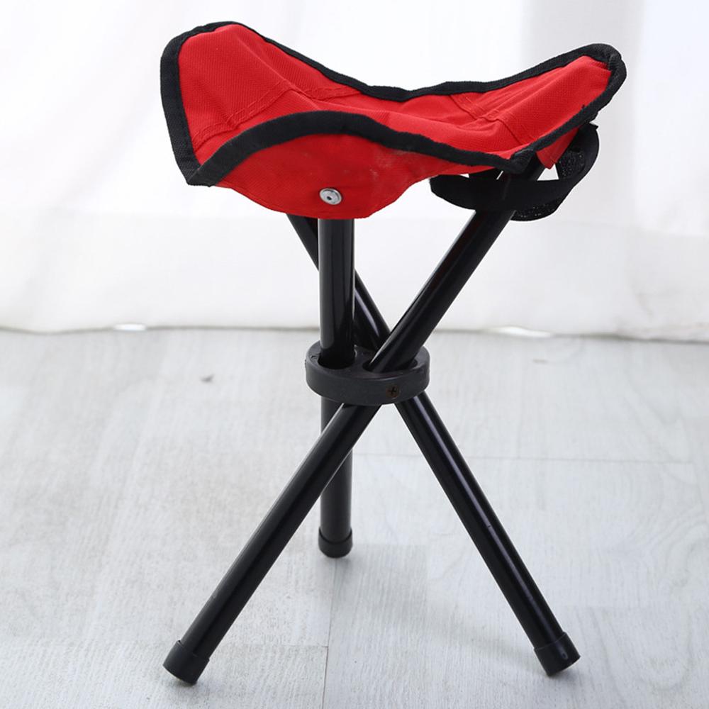 Portable Folding Camping Hiking Beach Chairs BBQ Stool Red Fishing Outdoor Lightweight Three foot stools Casual Fishing Gear