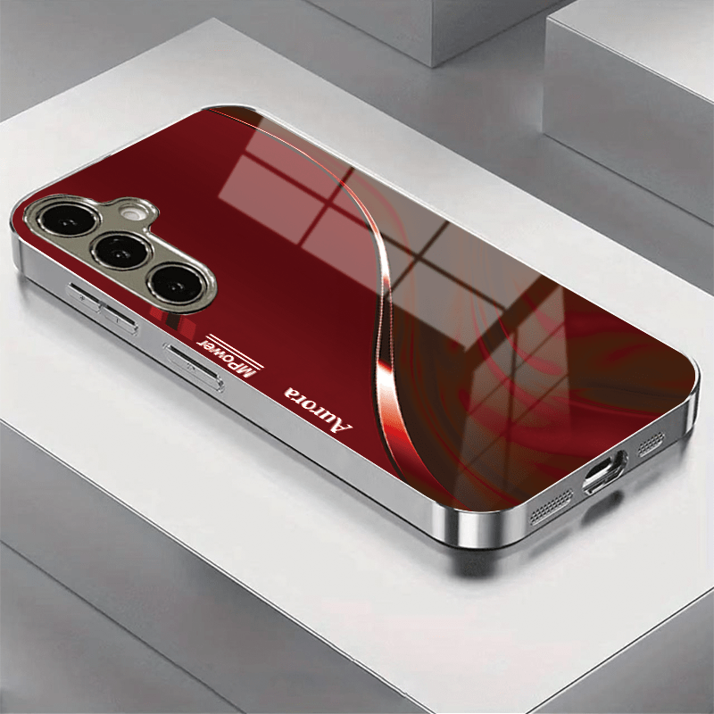 Patroonontwerp schokbestendige glazen hoes met verzilverde telefoonhoes voor Galaxy S26, S25, S24, FE, S23, S22, S21, S20, Ultra, Plus: Overigen