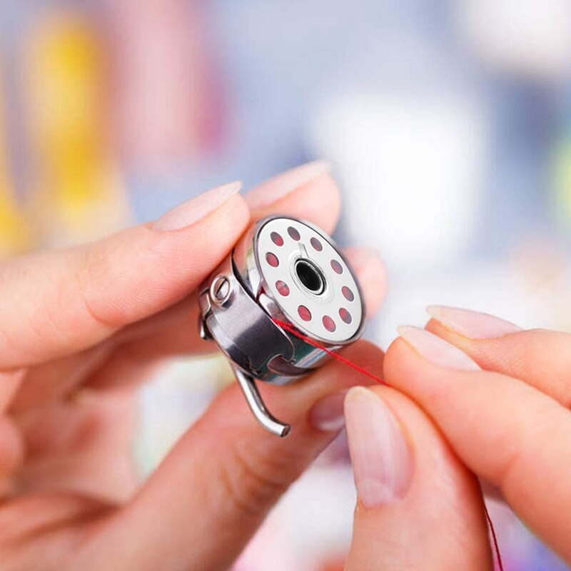 4Pcs Sewing Machine Bobbin Case Bobbin Holder with 28Pcs Metal Bobbins for Brother Janome Singer Kenmore