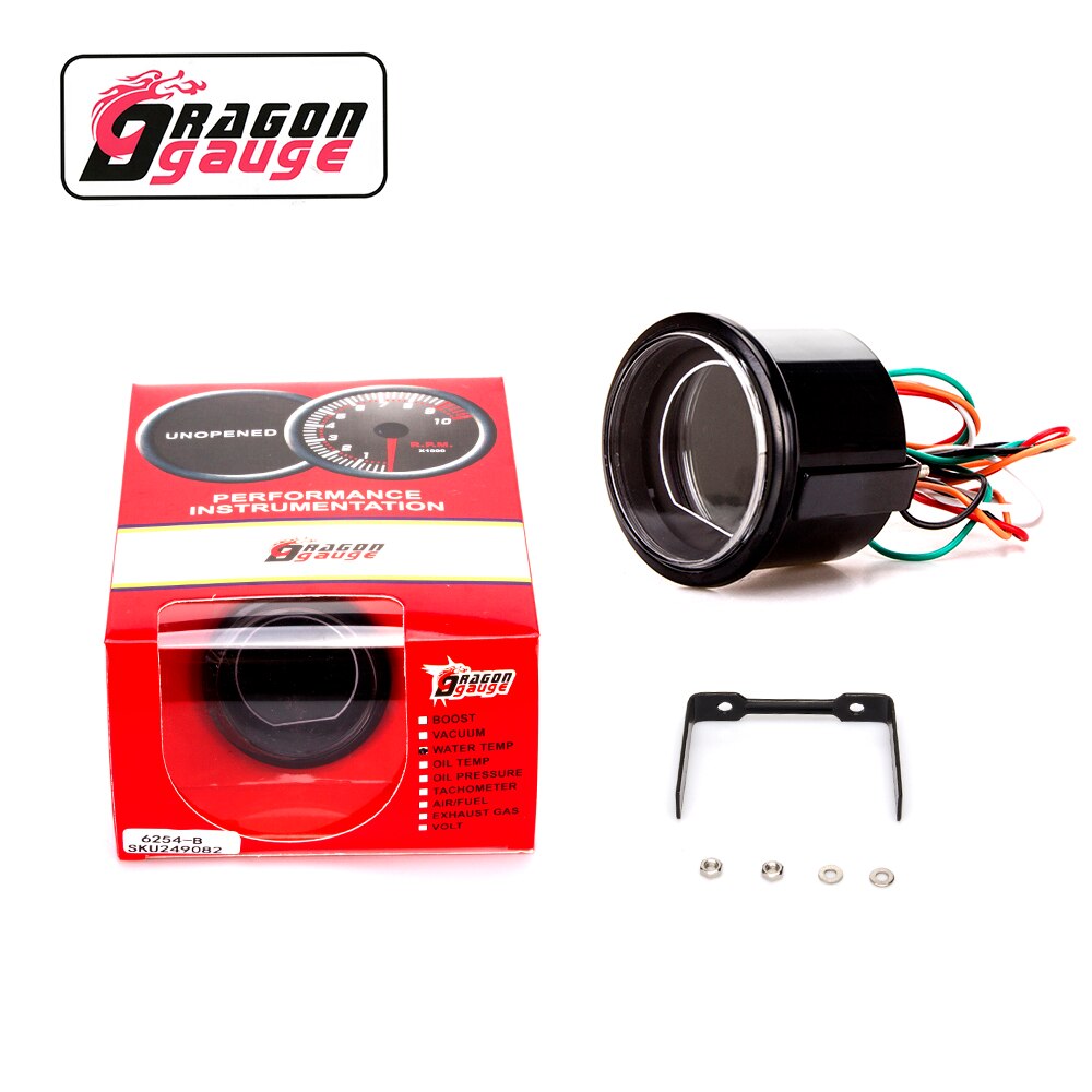 Tacómetro de coche DRAGON 」, medidor de RPM, pantalla Digital LED, conversión de luz roja y azul, medidor avanzado de Ventas de Fábrica para coche de 12V, 52MM