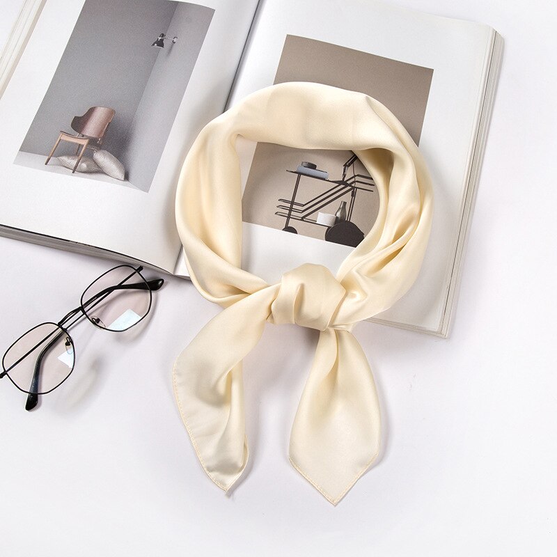 Hoofddoek Zijde Satijn Hijab Sjaal Voor Vrouwen Effen Kleur Zakdoek Haar Sjaals Vierkante Sjaals En Wraps Hoofd Sjaals Dame: 11