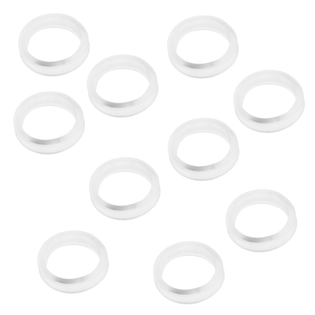 Pack of 10 Rubber Rings Thumb Ring Sizing Inserts for Grooming Scissors Black/Clear: Clear