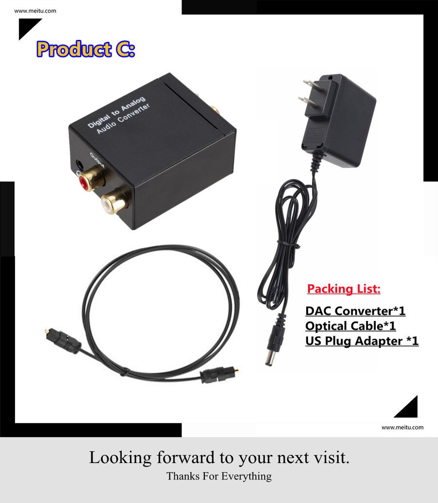 Portable Dac Toslink Coaxiale Optische Digitale Fiber Naar Analoog Audio Aux 3.5Mm L/R Converter Spdif Digitale Audio decoder Versterker: With US Plug