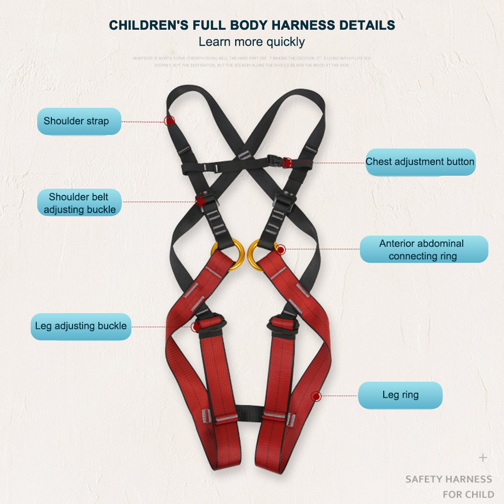 XINDA-Cinturón de seguridad para niños, arnés de escalada en roca de cuerpo completo, protección de seguridad, Kits de equipo al aire libre arnes escalada arnes de seguridad en el trabajo