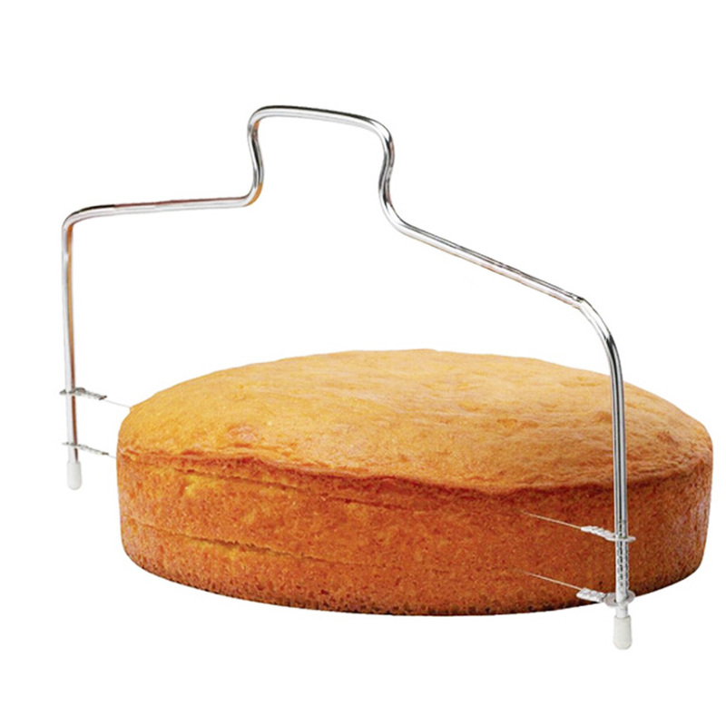 Rvs Dubbele Lijn Verstelbare Cake Slicer Apparaat Taart Cut Leveler Plakjes Cutter Bakvormen Keuken Koken Tool
