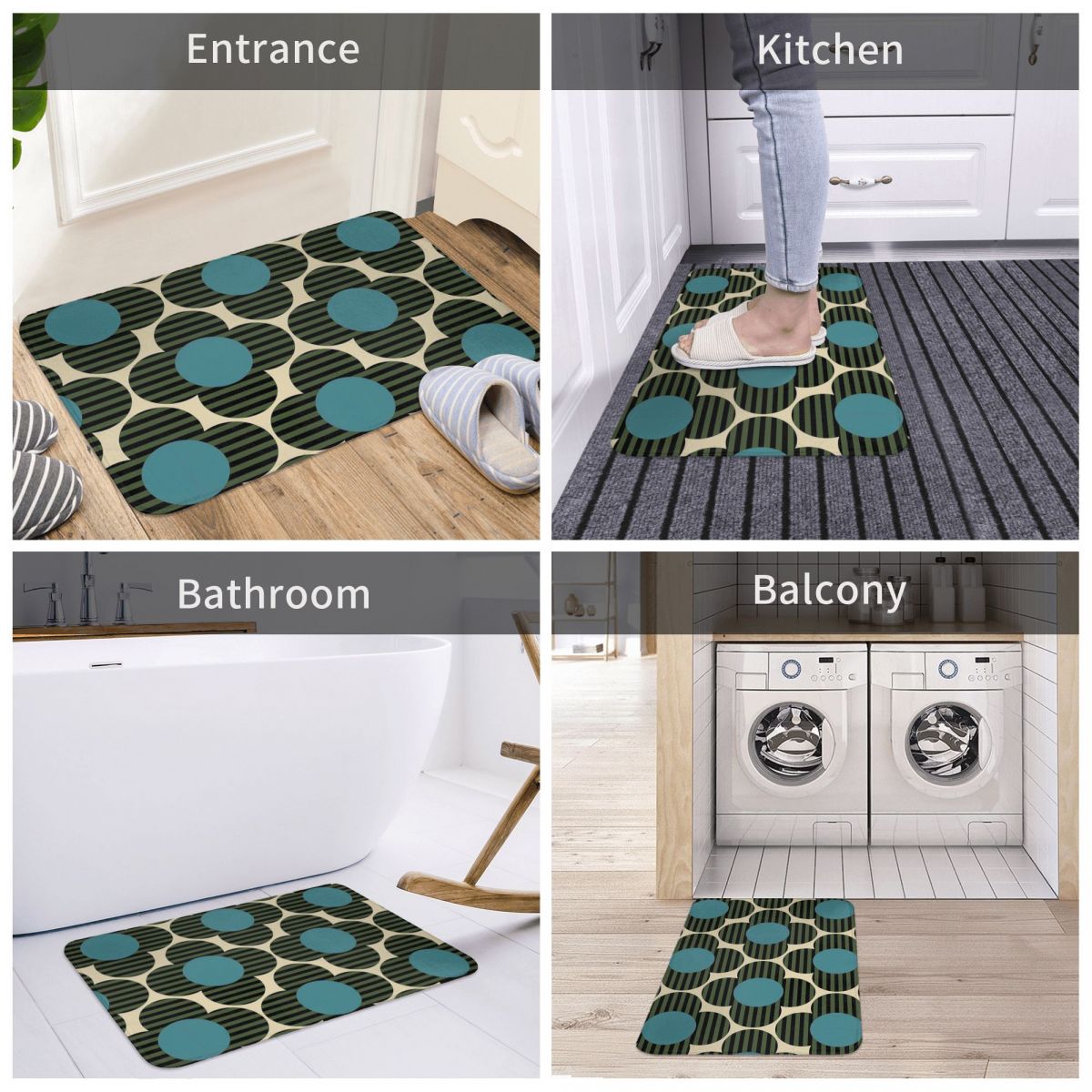 Orla Kiely Doormat Bathroom Rectangle Soft Kitchen Home Carpet Simplicity Flower Absorbent Floor Rug Door Mat Bath Mat