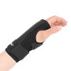Aolikes elastische duim polsband veer stalen wikkel handpalm pols brace rechter of linker hand ondersteuning corrector bandage: Zwart / S-rechts