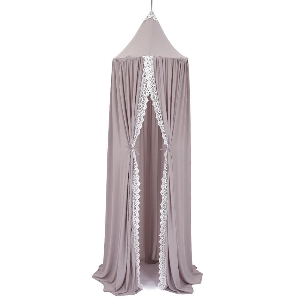 Suspendu bébé lit baldaquin moustiquaire dôme rêve rideau tente bébé berceau filet rond accroché enfants auvent tente enfants chambre décor: Gray