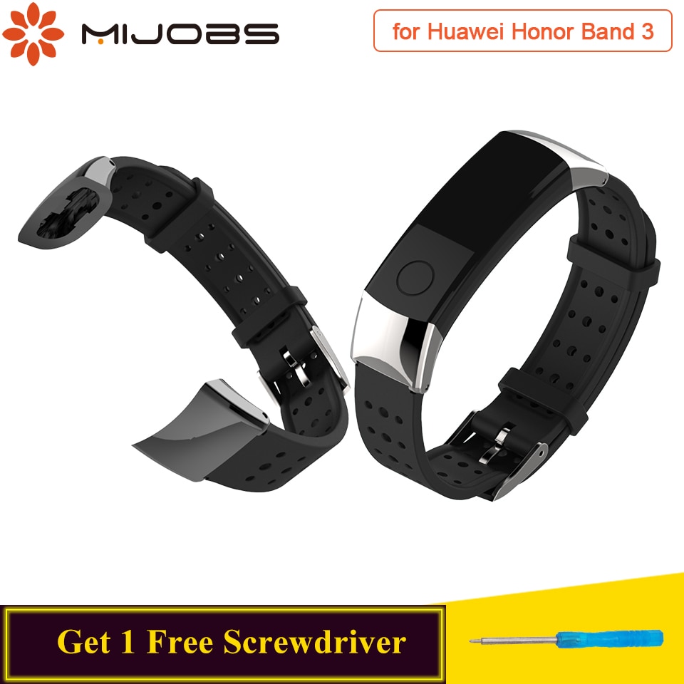 Mijobs TPU Silikon Gurt für Huawei Honor Band 3 Smartwatch Zubehör Armbinde Ersetzen Gurt für Honor Band 3 Gurt Armbinde