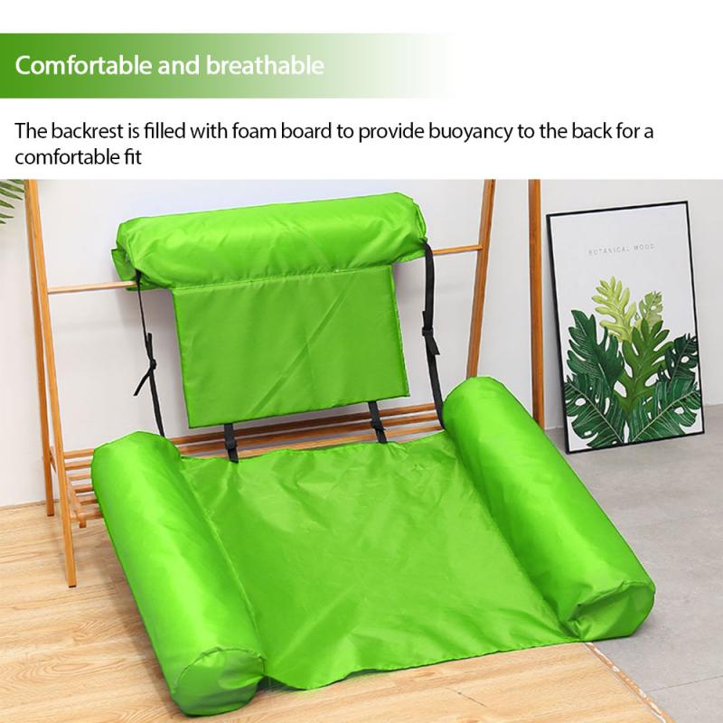 Water inflatable recliner, floating bed, hammock, foldable dual-purpose backrest floating row High materials swimming