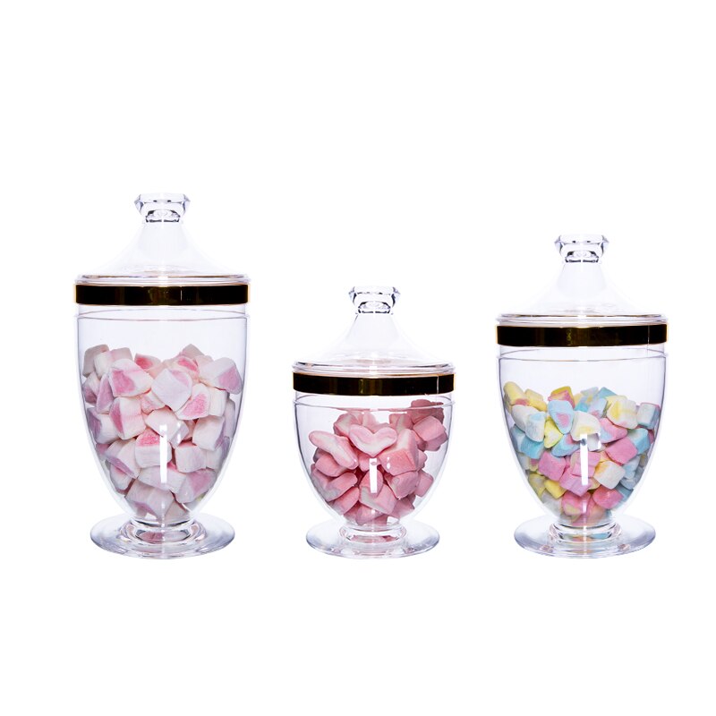 Acrylic Jars with Lid Glass Candy Jar Snack Organizer Tank Cereal Dispenser Can Desktop Sugar Pot Home Decoration Modern