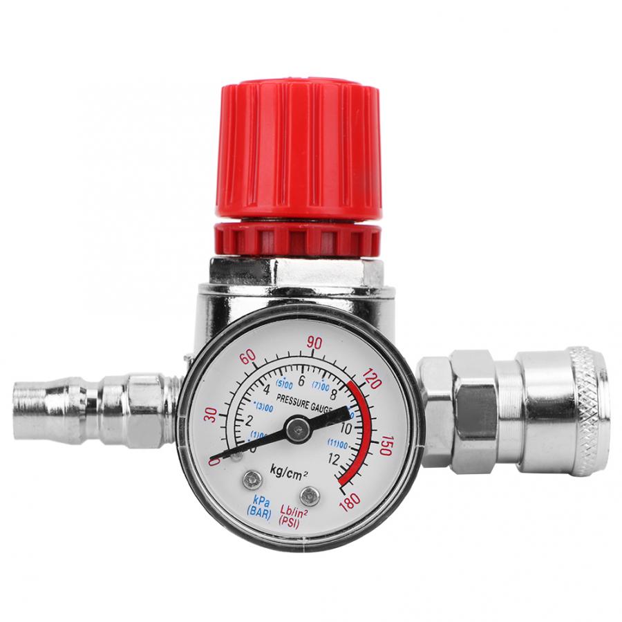 Pressure Regulator Valve Switch Control Valve Gauge with Male/Female Connector for Air Compressor