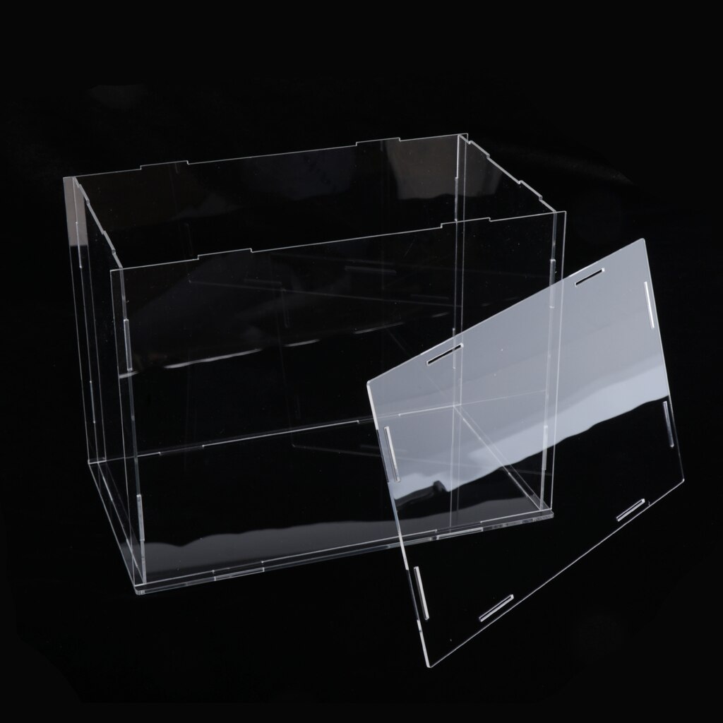 Clear 3-Layer Acrylic Display Case Jewelry Dolls Protective Boxes Shelf