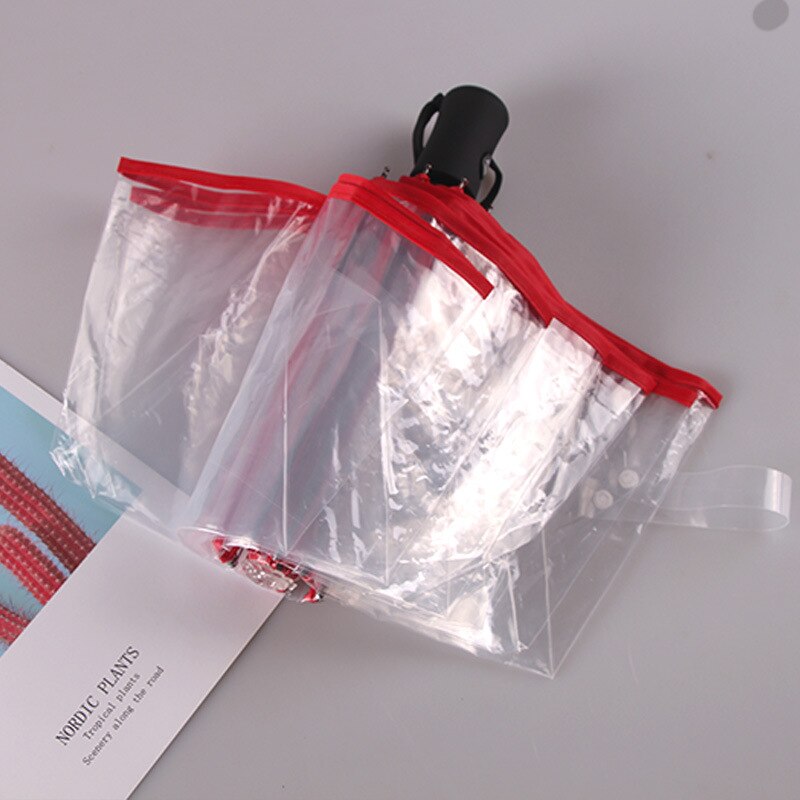 Paraguas plegables automáticos, transparentes, paraguas portátil, paraguas para lluvia, paraguas bonito para mujer