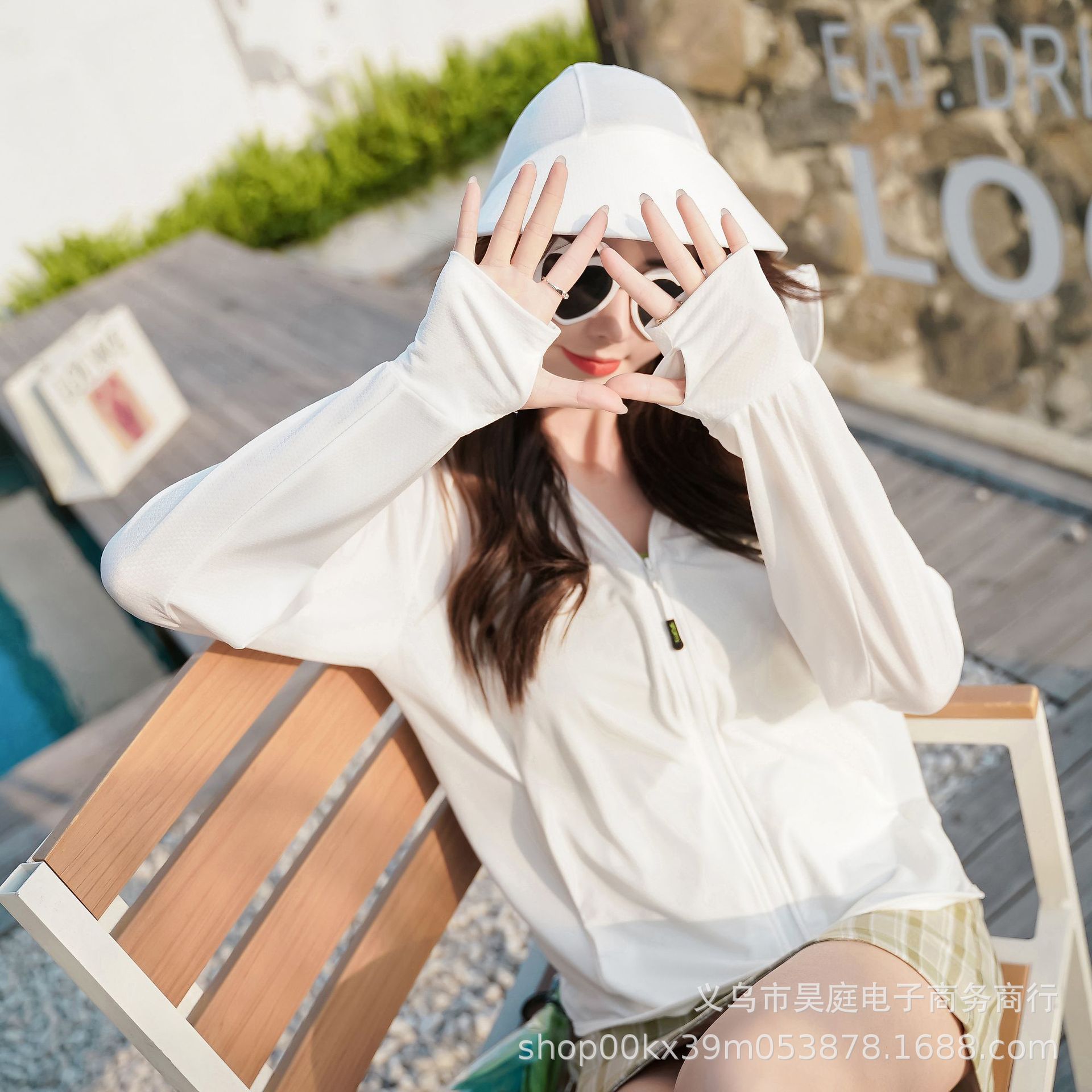 Sports Sun Protection Clothing Summer Anti-ultraviolet Ice Silk Warm Outdoor Clothing Sun Protection Clothing Windbreaker: white