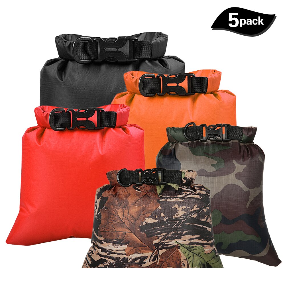 5PCS Outdoor Waterproof Storage Bags Dry Sacks Outdoor Swimming Waterproof Bag Smartphone Camera Storage Bags for Water Sports: Set 4