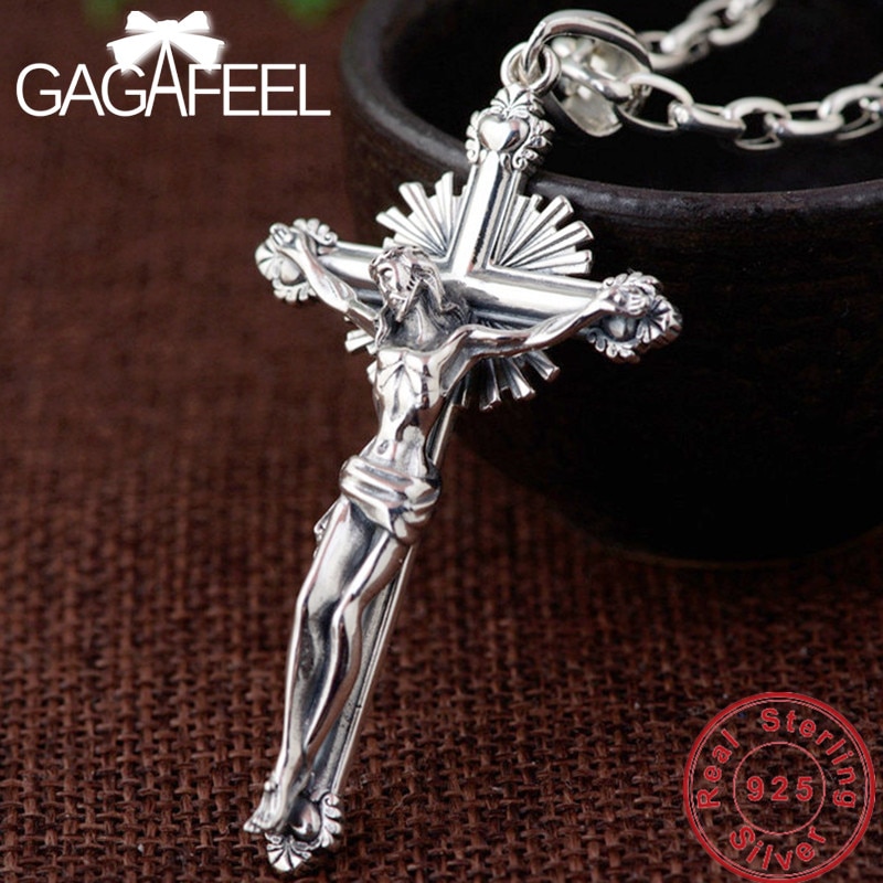Gagafeel Solid Cross Kettingen Hangers Voor Mannen S925 Sterling Zilveren Ketting Voor Vrouwen Trendy Jewelries
