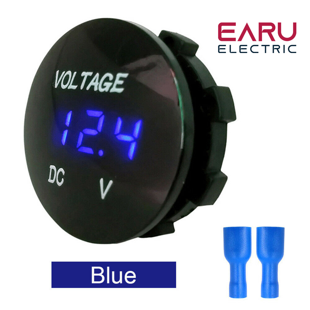 DC 5V-48V LED Mini Runde Wasserdichte Motorboot Motorrad Tafel Digital Voltmeter Tester Monitor Anzeige Voltmeter: verrotten