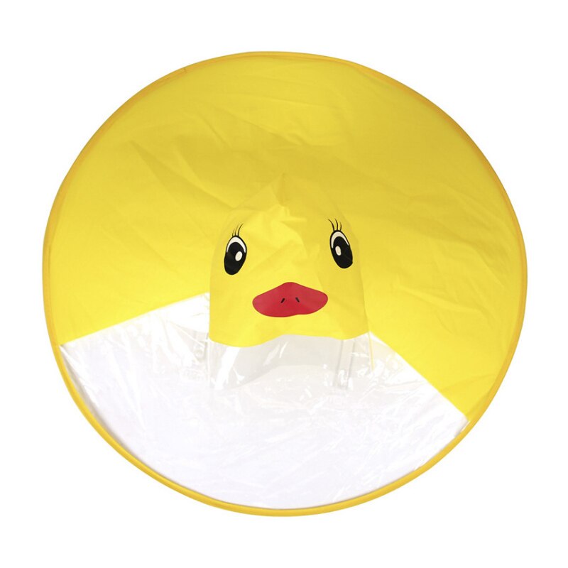 Kids Rain Cover Cute Cartoon Duck UFO Children's Raincoat Boys And Girls Umbrella Hat Windproof Poncho Rain Gear: M