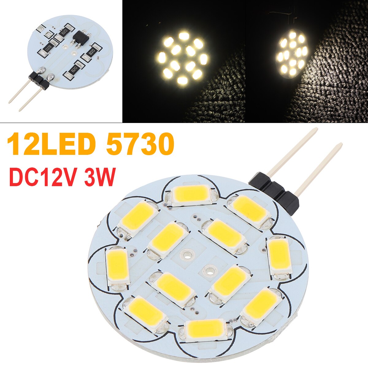 Led Licht Boord G4 Led Lamp 5730 5050 Smd Led Lamp Dc 12V Bi Pin Lamp Led Lamp 3W Warm Led Verlichting Vervangen Halogeen: 5730 3W