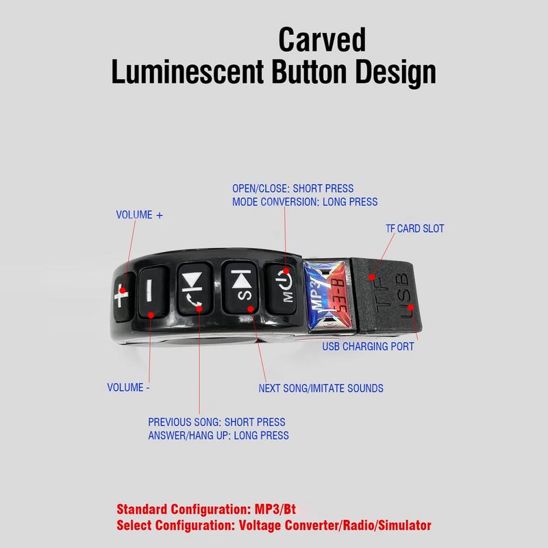 Motorcycle Bluetooth Speaker 12-80V Universal Hifi Sound Motorcycle Stereo Weatherproof Audio Amp System Handlebar Speaker