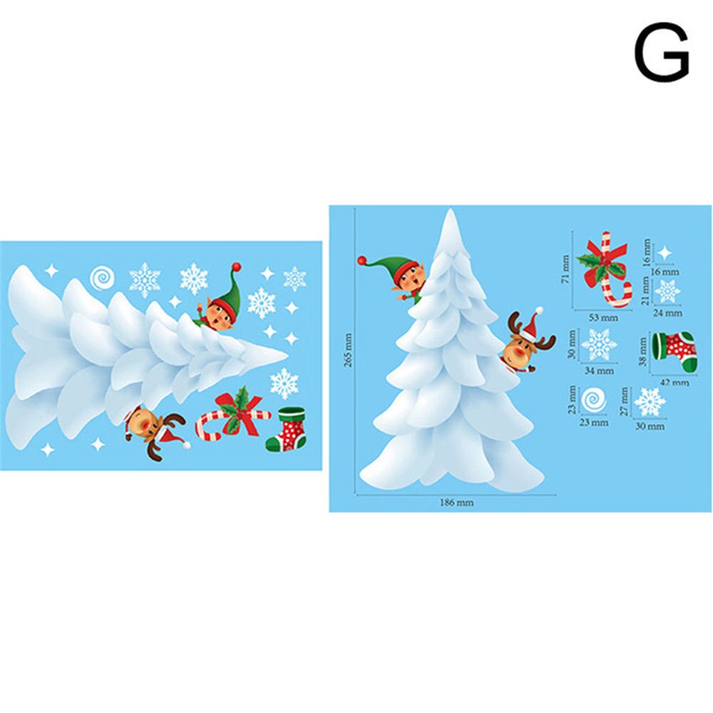 Plastic White Christmas Snowflakes Window Stickers Reusable Self-adhesive Home Decorations Winter Wall Decals for Kid's Room: G