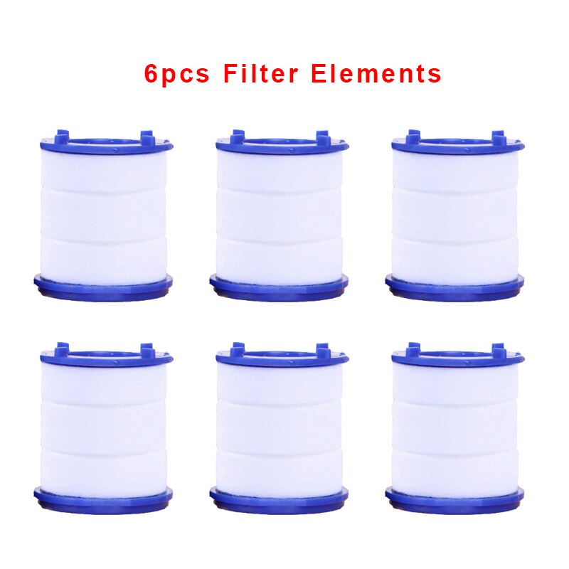 Zhangji 3 Modes Faucet Aerator 360 Rotatable Kitchen Chlorine Removal Purify Splashproof Saving Tap Spray Water Faucet Filter: 6pc Filter element