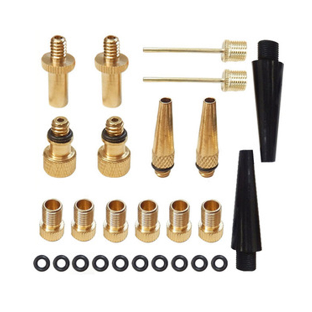 15Pcs Fiets Pomp Adapter Set Kit SV FV DV AV Naald Valve Connector Voor Bal