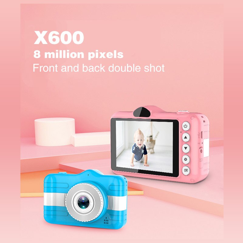 Børnekamera sød tegneserie mini digital kamera til børn 3.5 tommer 12mp 1080p foto videokamera barn fødselsdag jul