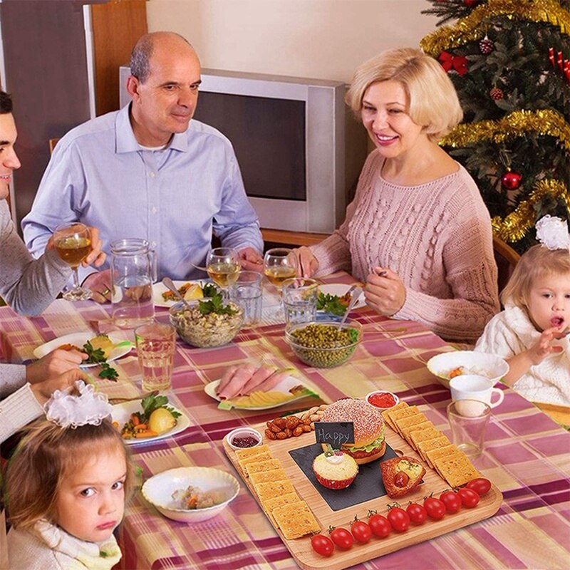 Cheese Board And Knife Set,Bamboo Charcuterie Board Set, Charcuterie Platter &amp; Serving Tray,House Warming