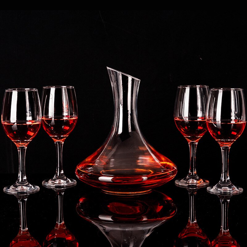 Decanter Set Combination Wine Set Crystal Glass Goblet Whiskey Vodka Decanter 1500ml Large Capacity Quick Decanter