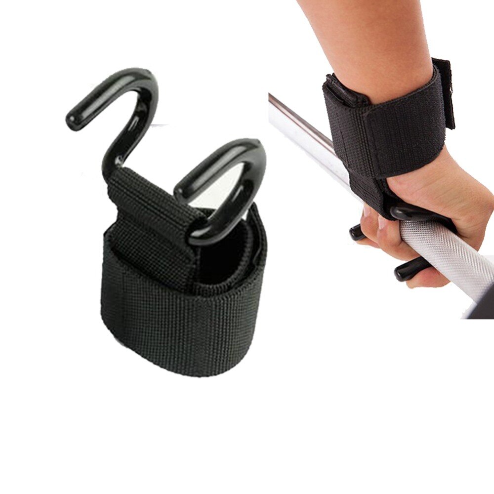 1pc vægtløftningskrog håndstang håndledsremme handske vægtløftning styrketræning gym fitness krog støtte løfte greb bælte