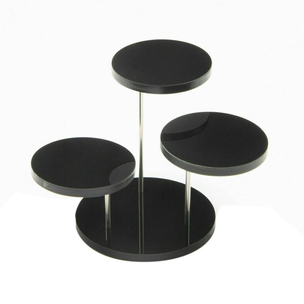 Food Cupcake For Cake Ring Jewelry Dessert Rack Party Tool Acrylic Display Stand Supplies: 3 round black