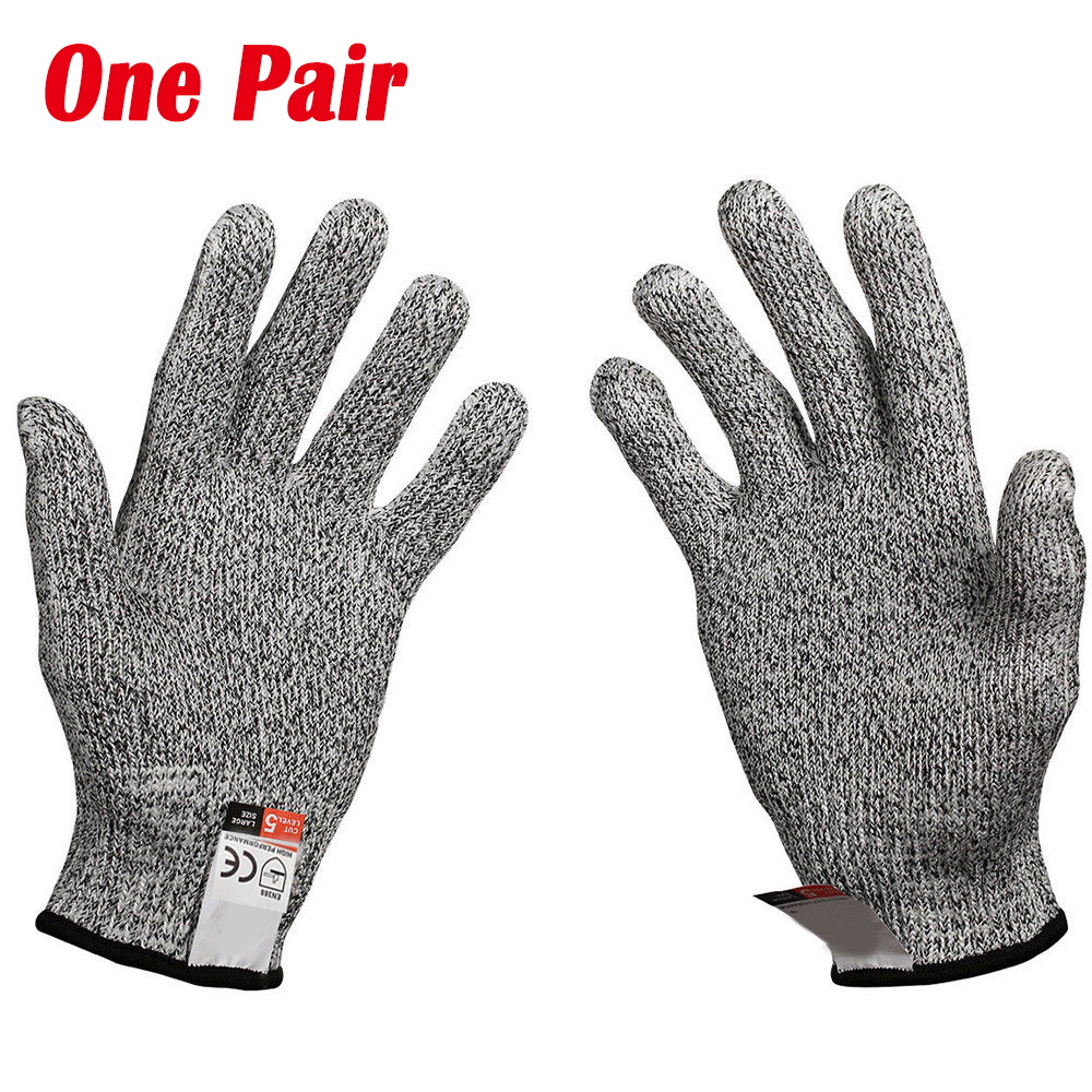 1 pair High-strength Grade Level 5 Cut Resistant Gloves S/M/L/XL Anti Cut Gloves Kitchen Cut Resistant Gloves Kitchen Supplies