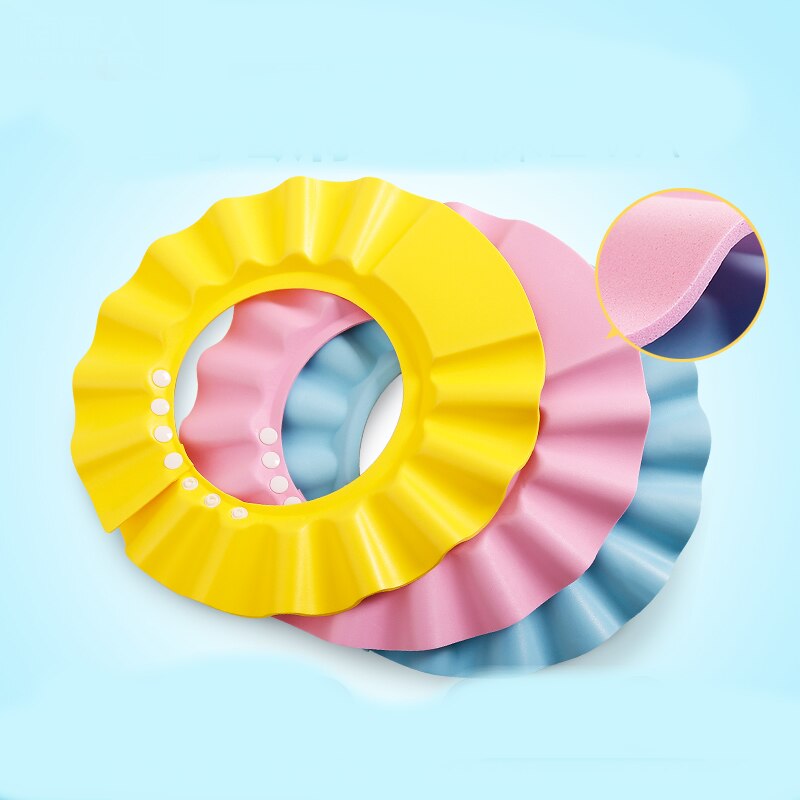 3 Farben 1 Stücke Weiche Baby freundlicher freundlicher Shampoo Schlecht Dusche kappe Einstellbar Baby Dusche Hütte Baby-Shampoo Kappe Waschen Haar schild