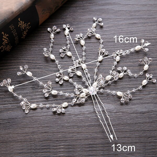 Wedding Crystal Pearl Hair pins For Silver Color Bridal Hair Accessories Women Hair Clips Many Wedding Hair Jewelry: UZ033