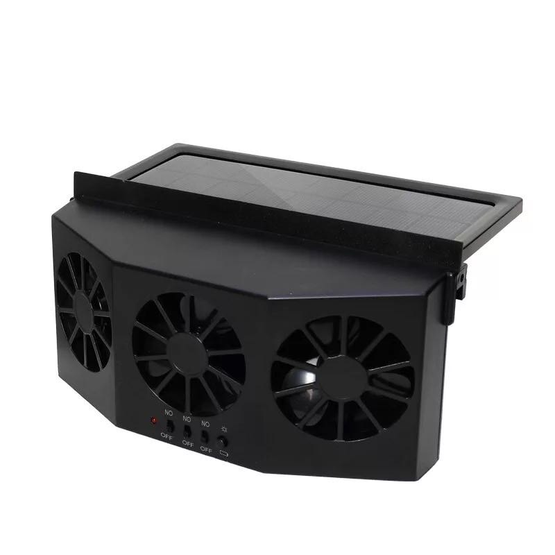 High-power Dual-mode Power Supply Car Solar Powered Exhaust Fancar Ventilation Fan Car Gills Cooler 2 Colors ABS car radiator: 1x Black