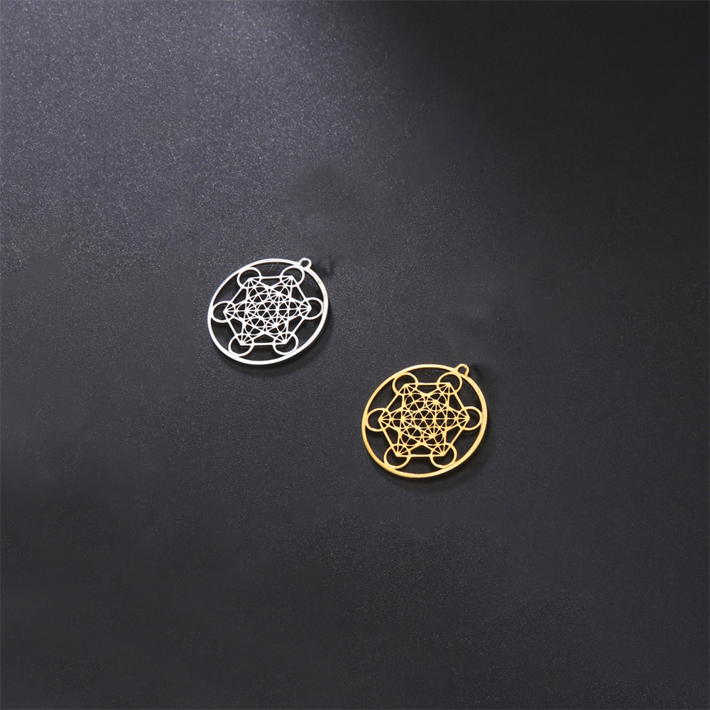 Diy Rvs Metatron Kubus Bedels Voor Sieraden Maken Ketting Oorbellen Sleutelhanger Charm Amulet Hangers Accessoire