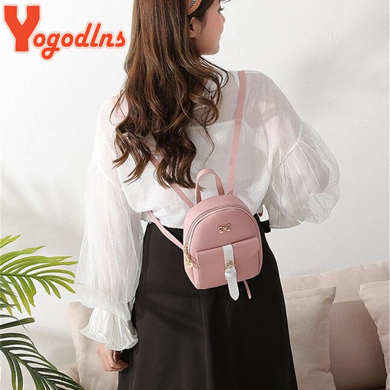 Yogodlns Doppel Verwenden Rucksack jugendlich Mädchen Schulter Taschen Bogen dekore Rucksack Süssigkeit Farbe Daypack Kleine Geldbörse Tasche