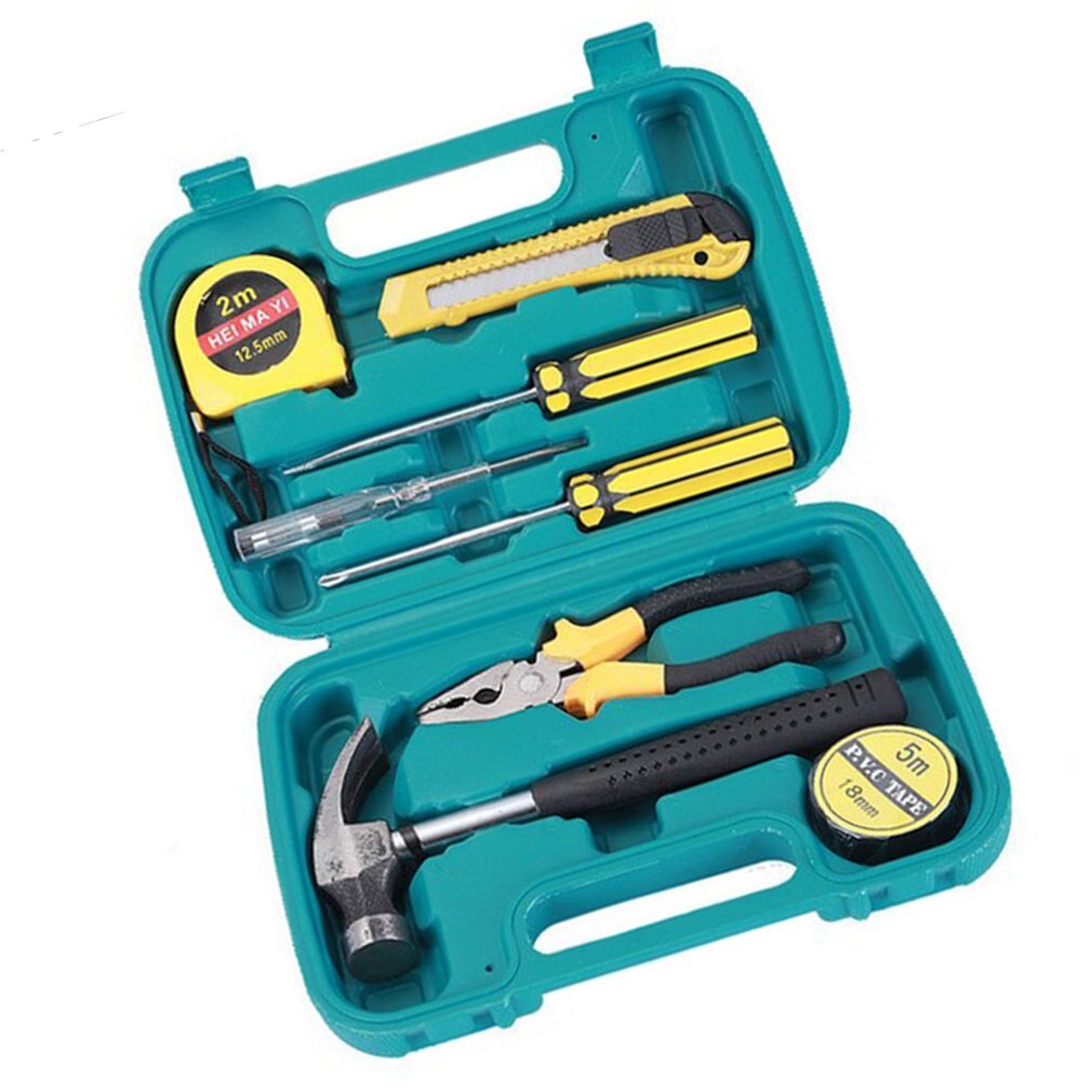 Small 9-piece Set of Emergency Tools Safety Hammer Hardware Tool Set Car Home Box Toolbox Repair Simple Combination